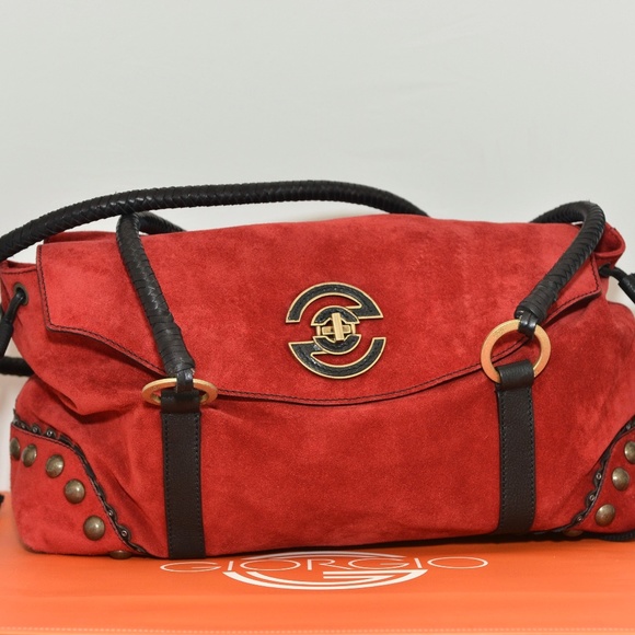 Giorgio G Red Suede Purse - Picture 1 of 5